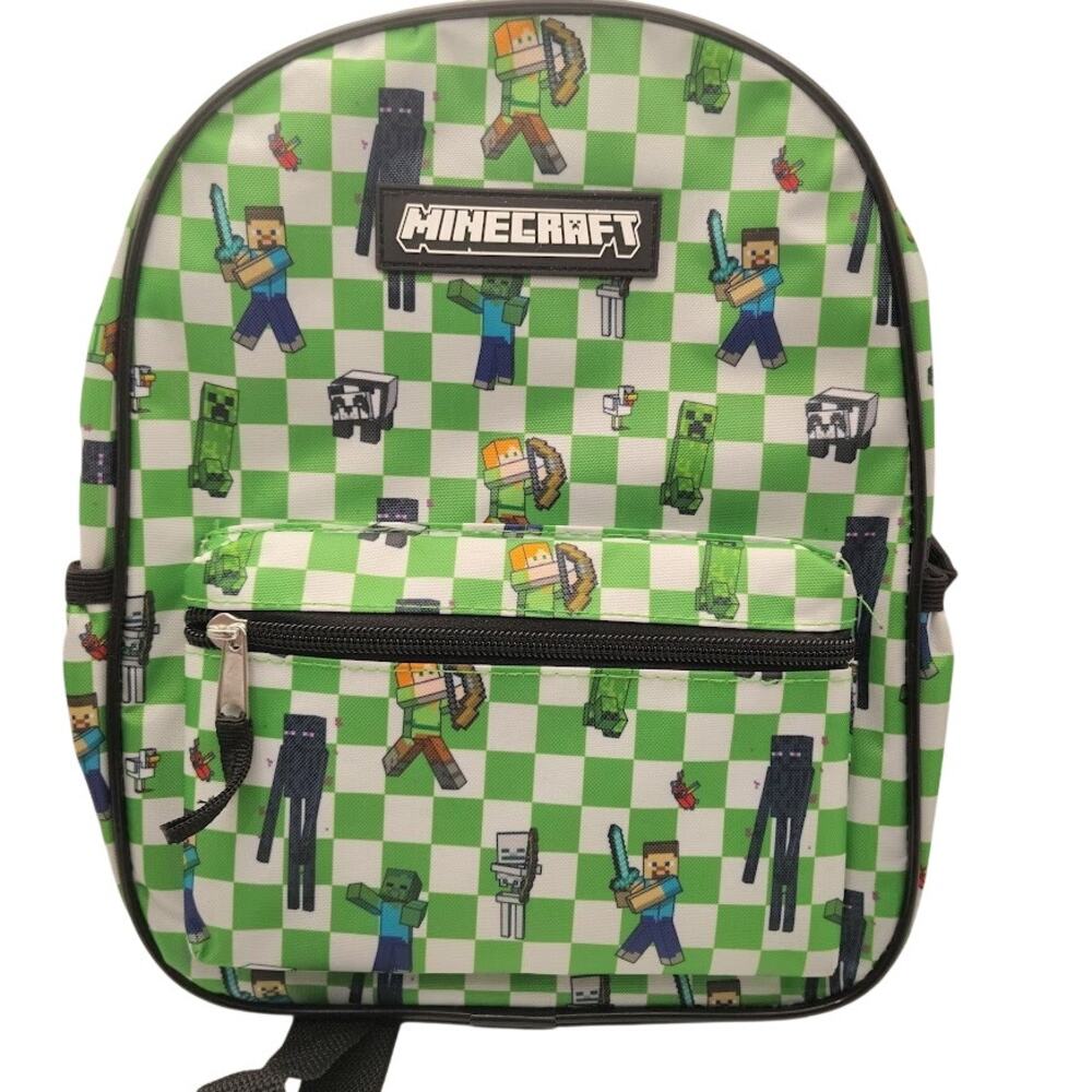 Minecraft Character Print Mini Backpack Creeper Steve Kids Backpack NWT